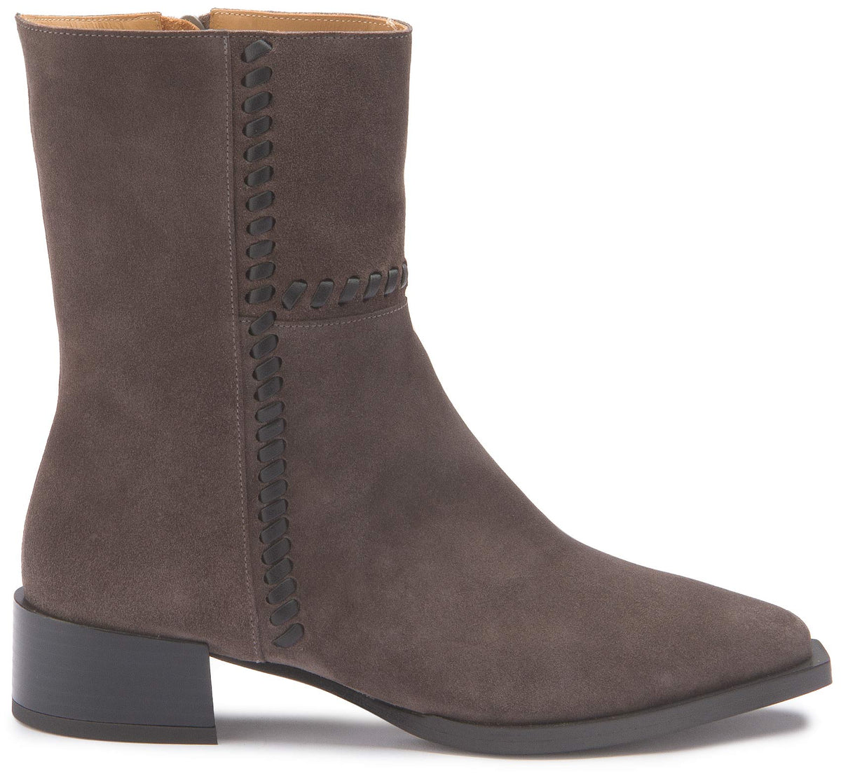 Stiefel in Taupe Rauhleder – Seitenansicht