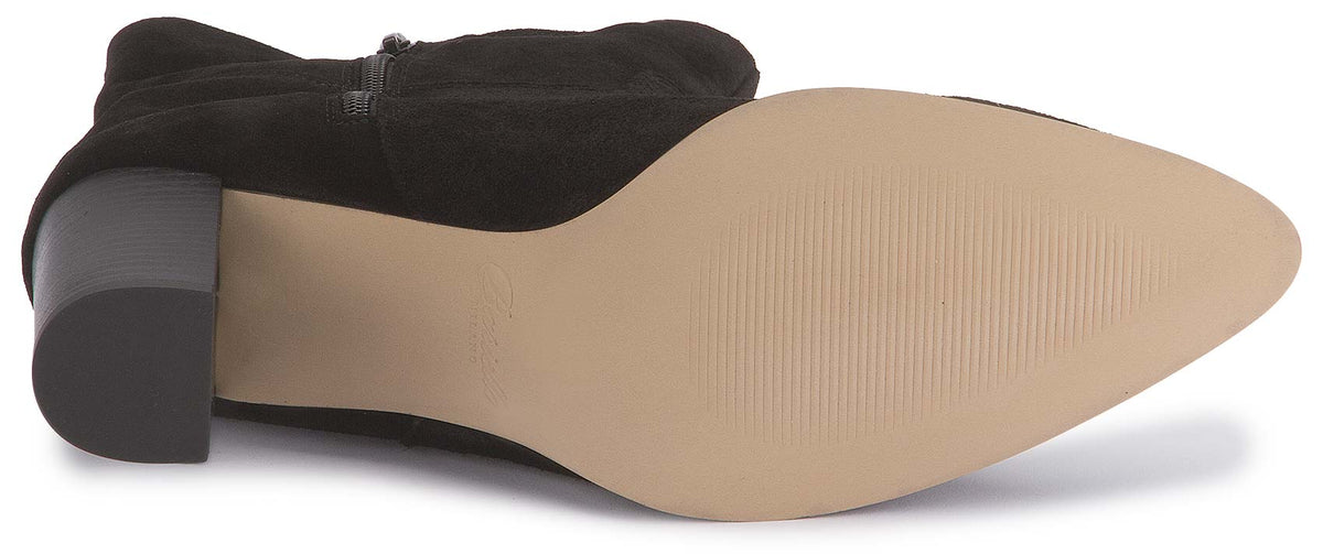 Stiefeletten in Schwarz Rauhleder, Sohlenansicht, Artikel 2603-26