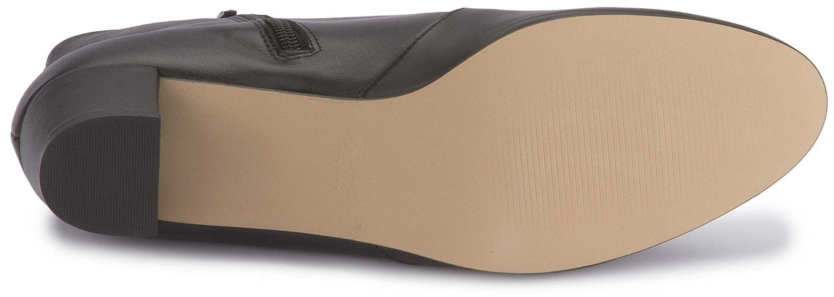 Stiefeletten in Schwarz Glattleder, Sohlenansicht, Artikel 2604-26