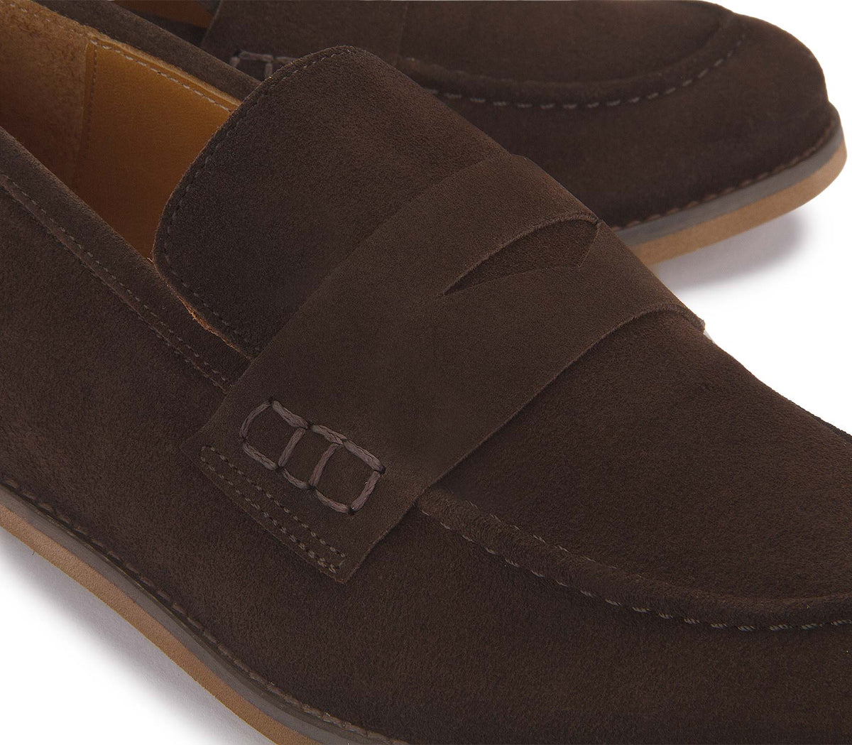 Loafer in Dunkelbraun Rauhleder, Detailansicht, Artikel 2607-26