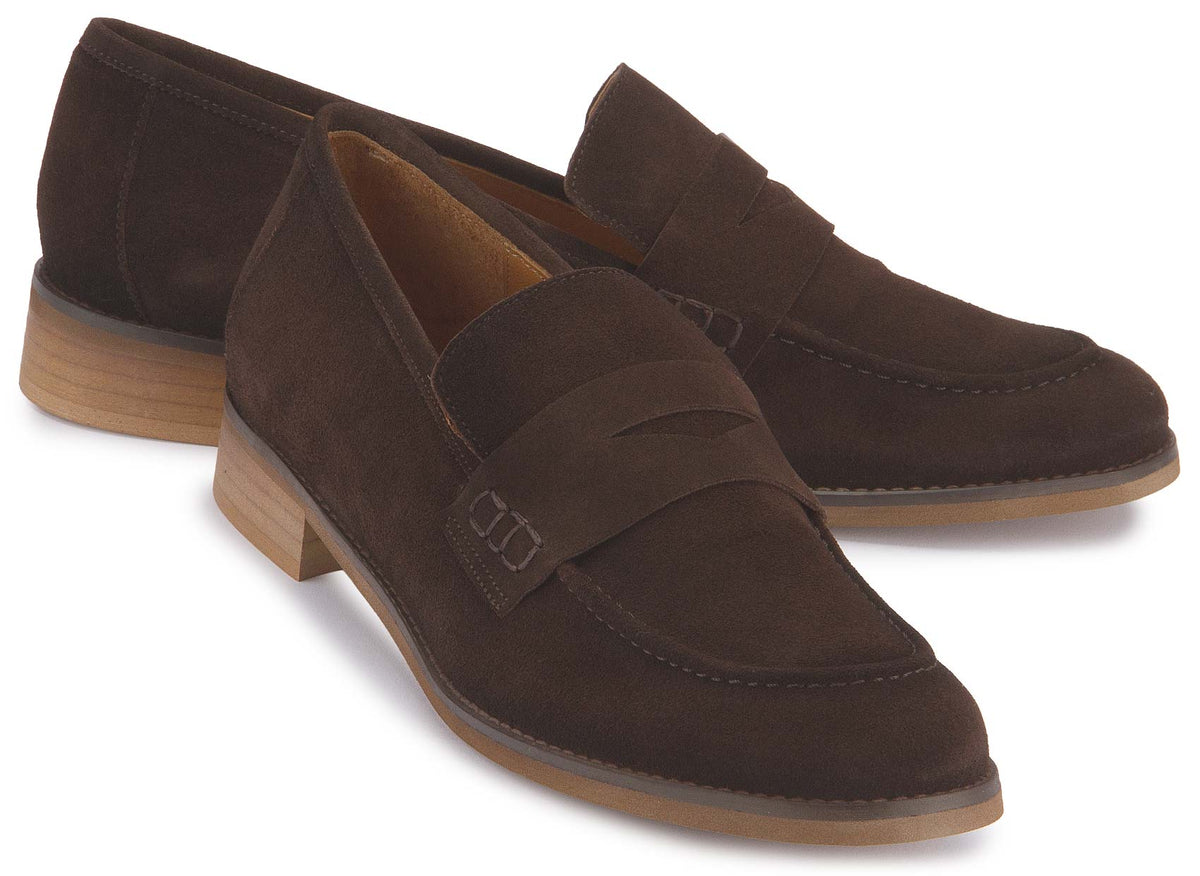 Loafer in Dunkelbraun Rauhleder, Paaransicht, Artikel 2607-26