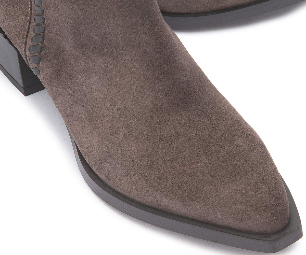 Stiefel in Taupe Rauhleder – Detail