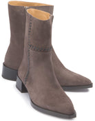 Stiefel in Taupe Rauhleder – Paar