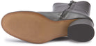 Stiefelette in Schwarz Leder mit Blockabsatz – Sohle