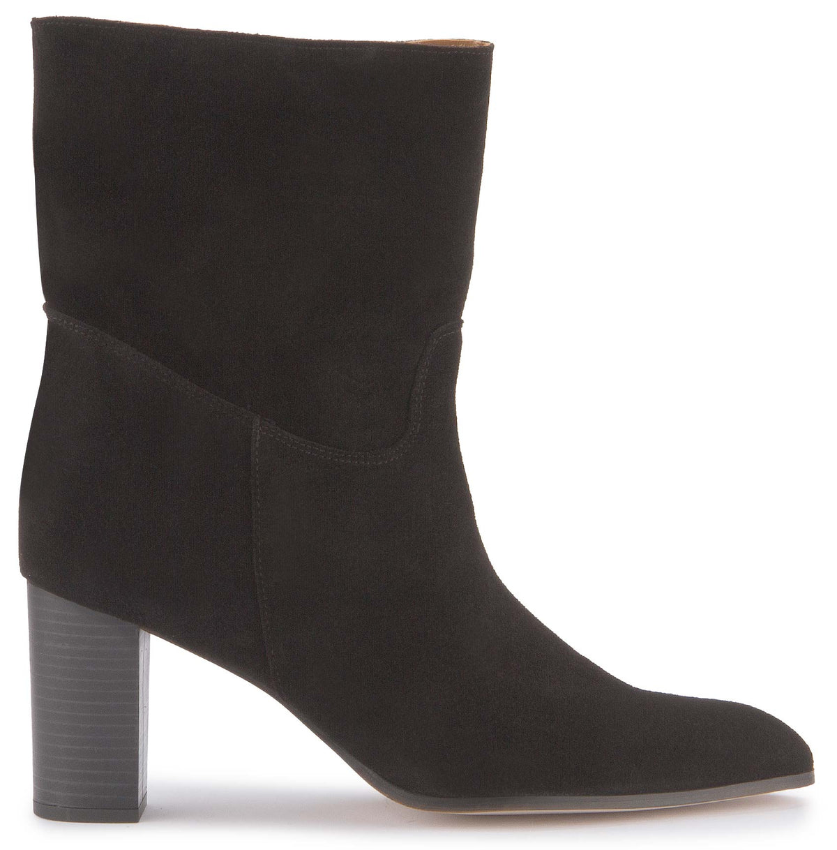 Stiefeletten in Schwarz Rauhleder, Seitenansicht, Artikel 2603-26