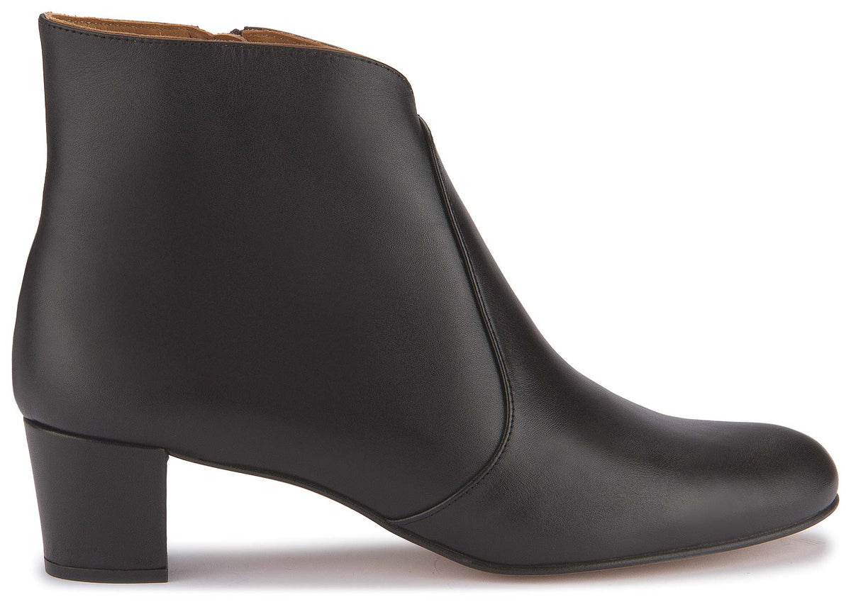 Stiefeletten in Schwarz Glattleder, Seitenansicht, Artikel 2604-26