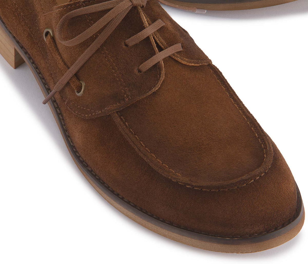 Bootsschuhe in Braun Rauhleder, Detailansicht, Artikel 2605-26