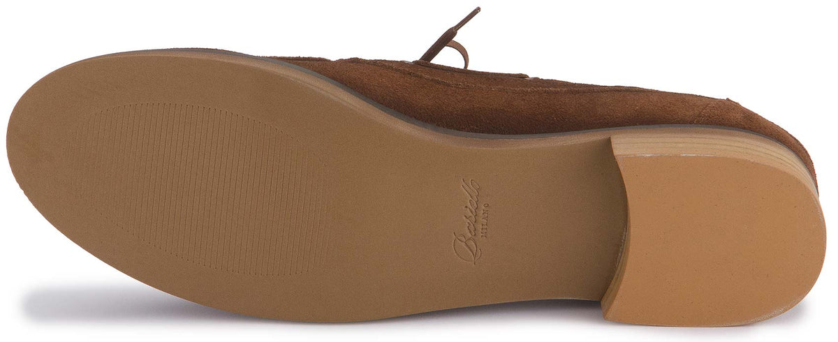 Bootsschuhe in Braun Rauhleder, Sohlenansicht, Artikel 2605-26