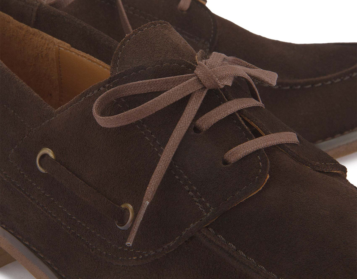 Bootsschuhe in Dunkelbraun Rauhleder, Detailansicht, Artikel 2606-26