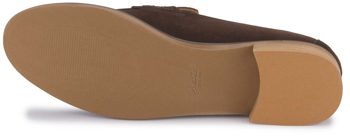 Loafer in Dunkelbraun Rauhleder, Sohlenansicht, Artikel 2607-26