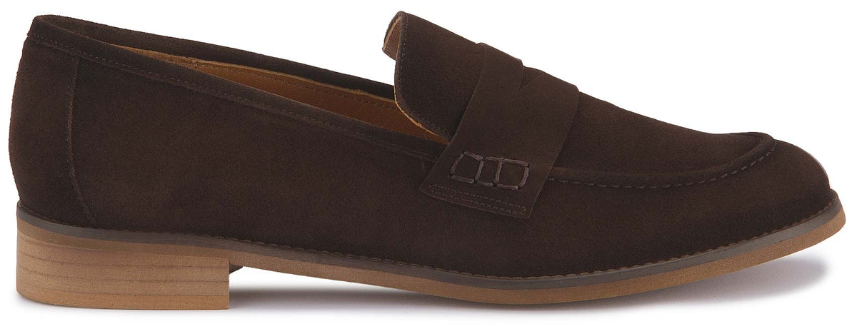 Loafer in Dunkelbraun Rauhleder, Seitenansicht, Artikel 2607-26