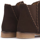 Stiefeletten in Dunkelbraun Rauhleder mit Flechtbesatz, Detailansicht, Artikel 2609-26