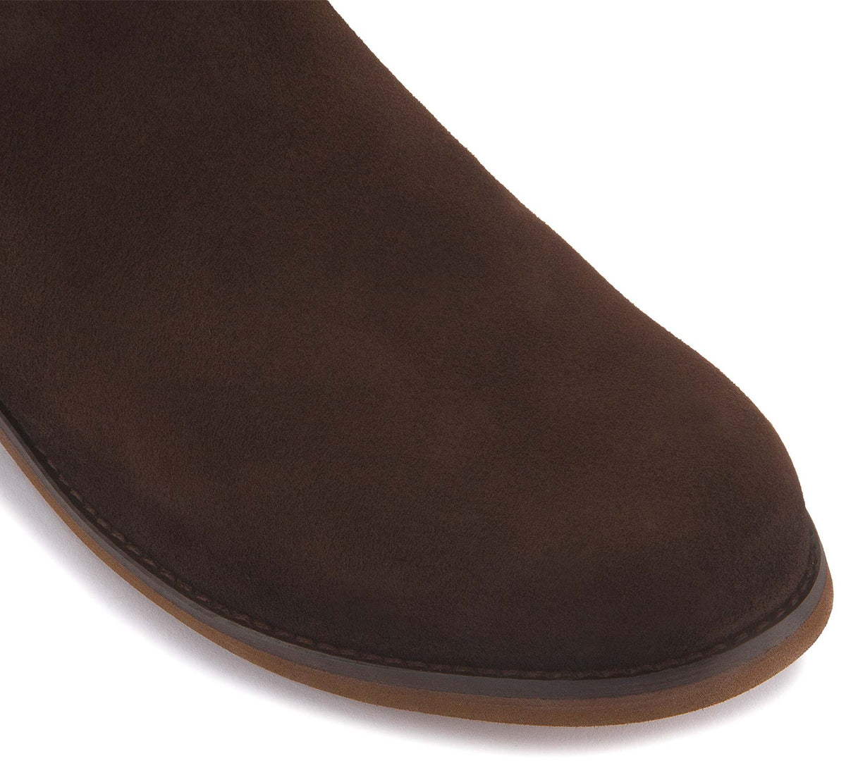 Stiefeletten in Dunkelbraun Rauhleder mit Flechtbesatz, Detailansicht, Artikel 2609-26