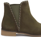 Stiefeletten in Khaki Rauhleder mit Flechtbesatz, Detailansicht, Artikel 2610-26