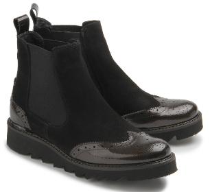 Rossaro Chelsea-Boots schwarz Gummisohle Damenschuhe Übergröße 423-26