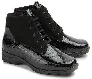 Semler Schnürstiefeletten | Kombination aus Lackleder, Krokoprägung & Nubukleder | H-Weite | Untergröße semler-schnuerstiefeletten-kombination-lackleder-krokopraegung-nubukleder-h-weite-untergroesse-590-25