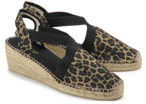 Espadrilles Keilsandalette Leinen Schwarz Leo Untergroesse