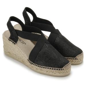 Espadrilles Wedges elegante Glanz-Leine grober Keil Schwarz Glanz Untergroesse