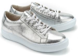 Gabor Sneaker metallisch beschichtetem Leder Silber Uebergroesse