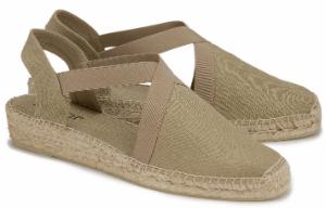 Espadrilles in Groesse 45 Keilabsatz aus Natur-Bast Beige