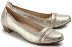 Pumps Leder G-Weite Gold Metallic Uebergroesse