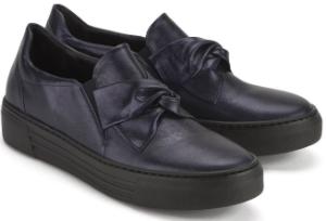 Blaue Slip-on Sneaker mit Schleifen-Detail fuer Damen