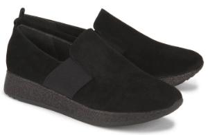 Schwarze Slip-on Slipper mit leichter Glitzer Gummisohle