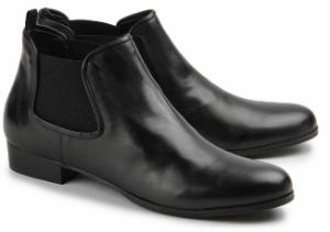 Chelsea-Boots mit kontrastierenden elastischen Einsaetzen in Uebergroessen Schwarz