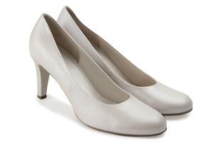 Gabor Pumps Groesse 43 Uebergroessen Perlmutt-Weiss Absatz 70 mm