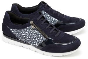 Semler Sneaker H-Weite in Uebergroessen mit sommerlichem Druck Blau