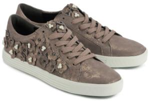 Luxus Sneaker mit Blumenapplikation von Kennel und Schmenger in Uebergroessen Rose Bronze Metallic