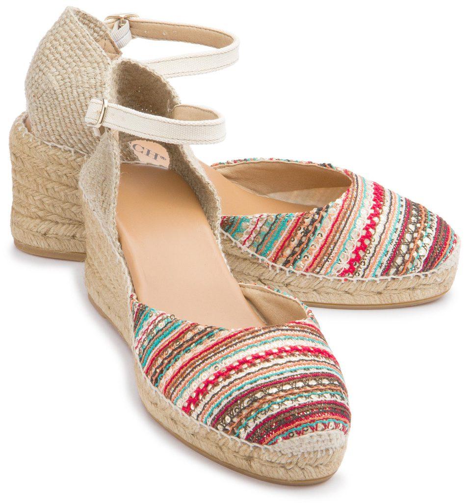 Boho Espadrilles in Übergrößen mit Keilabsatz