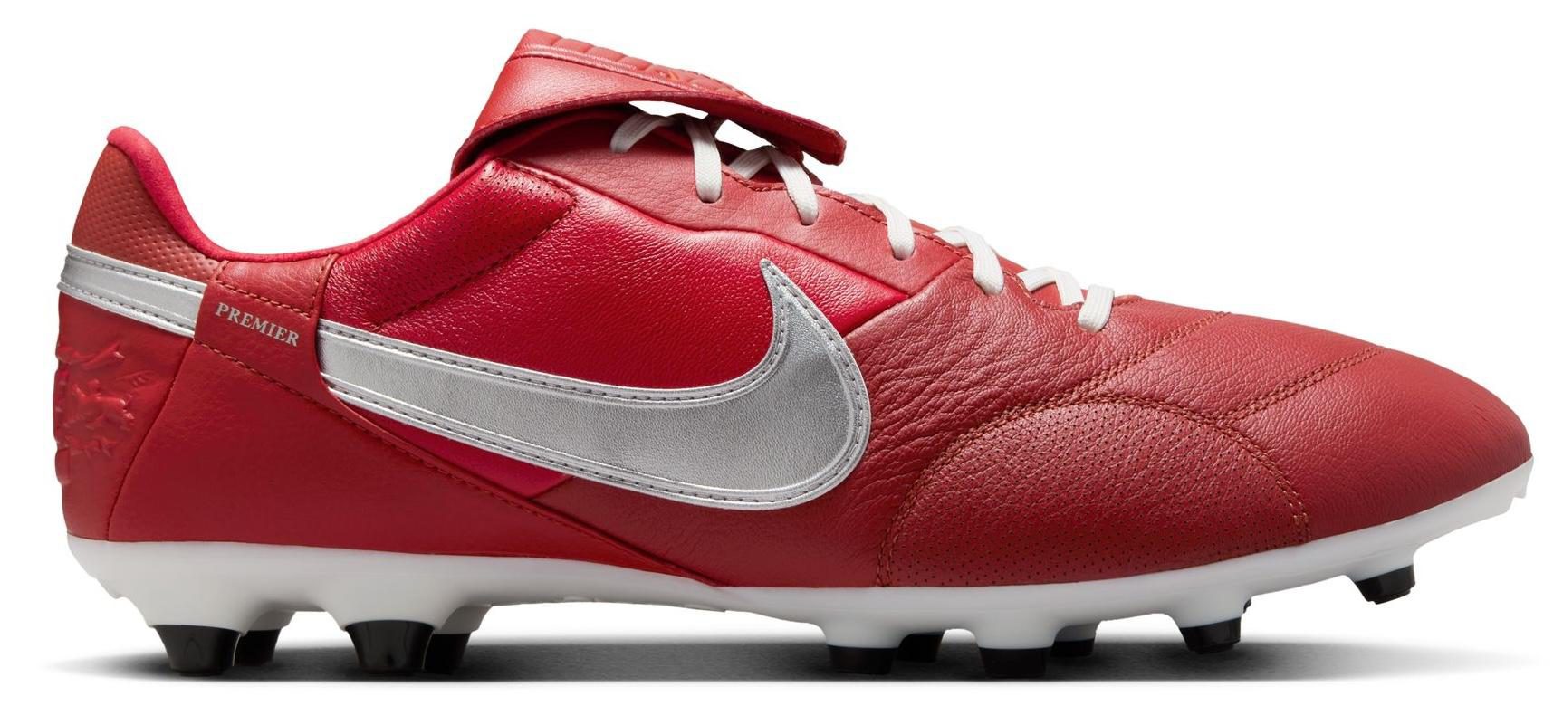Nike Premier 3 Fußballschuh in Übergrößen | zeitlose Silhouette mit geschmeidigem Leder Nike Premier 3 in Übergrößen in Rot